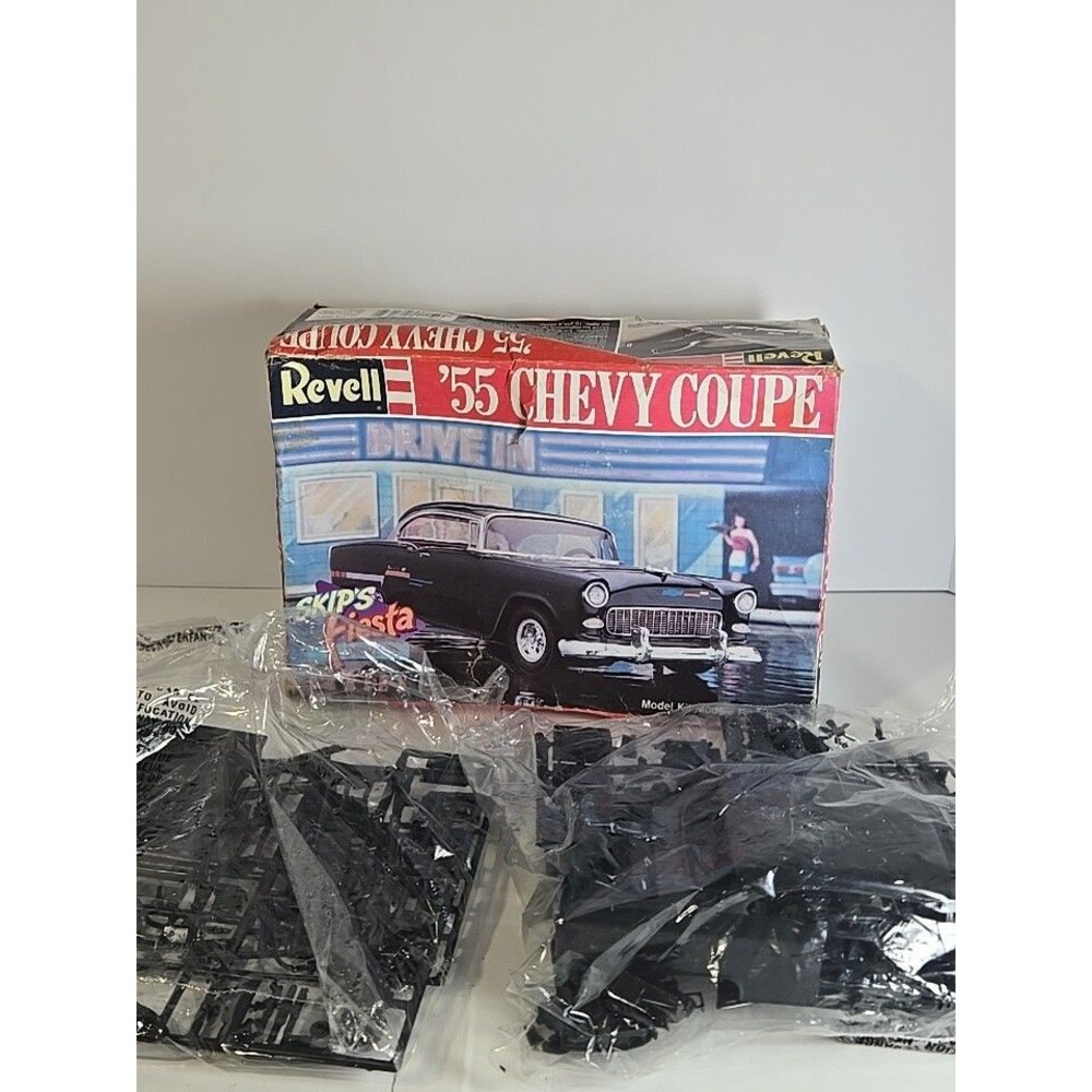 Vtg 1988 Revell 55 Chevy Coupe Model Kit 1:25 Skips Fiesta 7165 Sealed Parts - Picture 2 of 12
